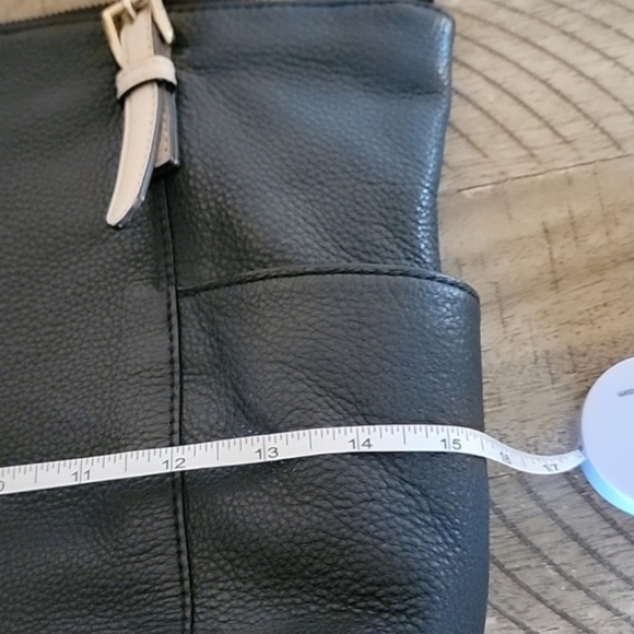 Michael Kors Jet Set Black Pebbled Leather Tote Handbag - Picture 8 of 9